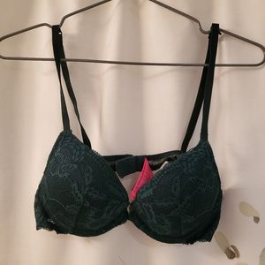 La Senza Push Up Forest Green Lace Bra 34A